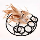 Catcher wall hanging decoration  ornament with feathers 6 circles