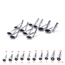 80pcs 10Sizes Steel Fishing Rod Pole Guide Tip Top Ring Eye Repair Kit Black LJ