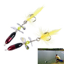 2PCS Long Casting Spinner Bait Metal Fishing Lure w/ Double Tail Propeller BX