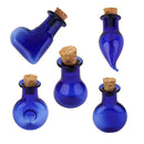 10 Mini Glass Bottle Jars Vials Bottle Pendant with Corks - Flat Bulb