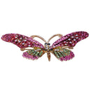 Rose Red Butterfly Brooch Mix Color Rhinestone Brooches For Women Lady Fash B9H6