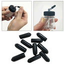 10x Airbrush Bottles Caps Pour Covers Siphon Adapter Liquor Covers Black