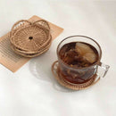 Woven Rattan Cup Holder Drink Coaster Heat Insulation Teapot Placemat Anti-slip