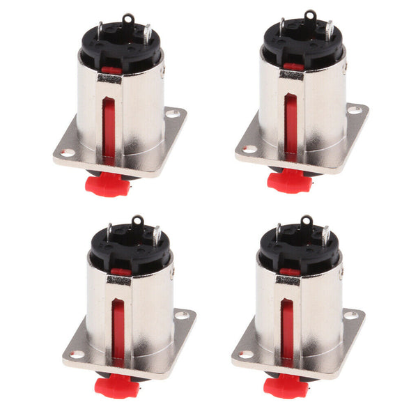 4 Pieces 6.35mm 1/4 Inch Female Stereo Audio Socket Connector Locking Style
