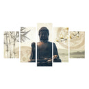 Modern Canvas Wall Art of Seat Buddha for your Living Room -5 Panel Size S
