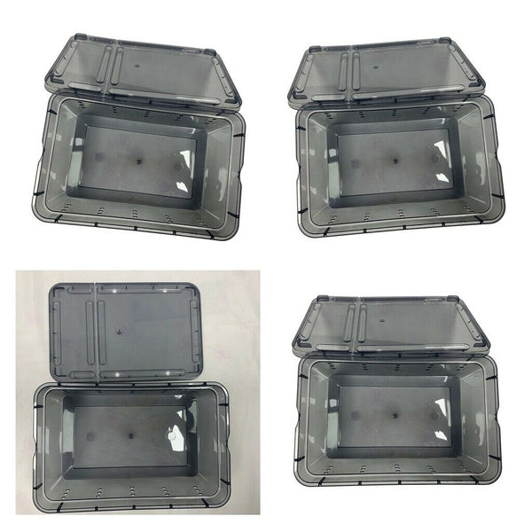 4Pieces Reptile Terrarium Vivarium Tank Box Turtle Nursery Breeding Cage Black