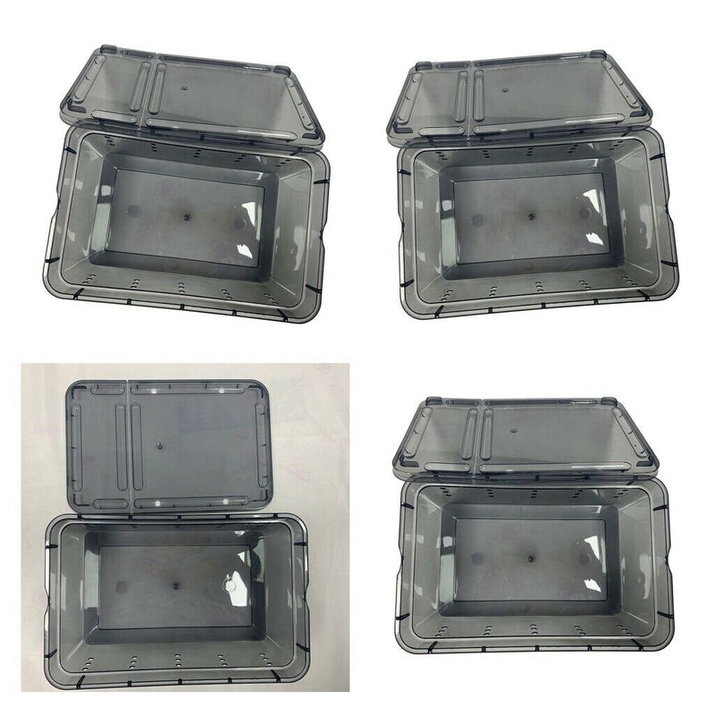 4Pieces Reptile Terrarium Vivarium Tank Box Turtle Nursery Breeding Cage Black