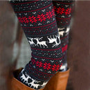 1pc Christmas Snowflake Elk Print Leggings Women Elastic Sport Thin Pencil Pants
