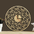 Polygonal Modern Geometric Wooden Wall Clock Cobweb Contemporary Style Cut