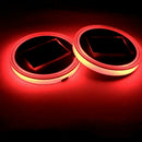 Solar LED Flashing Cars Cups Holder Pad Mat Auto Interior Light -Red Colo New