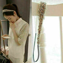 Women Lady Lace Hairband Rhinestone Crystal Headband Elastic Head Piece R2P K9O4