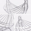 Iron Fruit Basket Vegetable Drain Swinging Bowl Rack Storage Stand H L0Z1