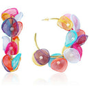 1Pair fashion colour lace petal exaggerated circle earrings  earriSEAU