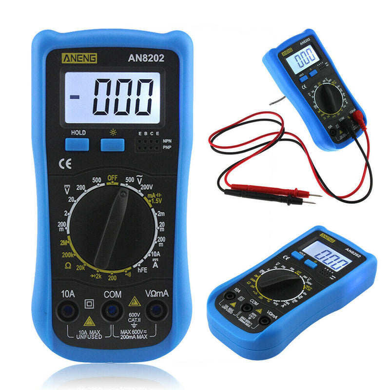 AN8202 Digital LCD Multimeter Backlight AC/DC Ohm Voltage Ammeter Tester