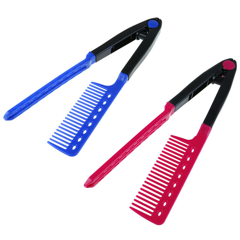 1x V Type Hair Comb Hair Straightener Combs DIY Haircut Anti-static Combs B Kw