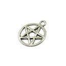50x Round Star Pentacle Pendant Charms Alloy Necklace Pendant Base DIY Craft