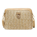 Straw Crossbody Bag Boho Beach Holiday Women Shoulder Bags (Light Brown)