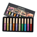 Handaiyan 10Pcs/Set Glitter Eyes Liner For Women Easy To Wear Waterproof Pi