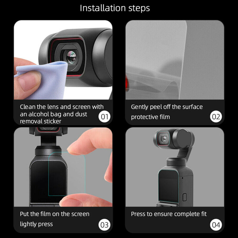 Tempered Glass Screen Lens Protector Set for DJI Pocket 2 Gimbal Camera (2)