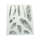 Creative Feather Shape Rubber Clear Stamp Scrapbooking Photo Album Decor 3c