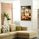 5D DIY Diamond Painting Girl Feeding Chicken Full Round Drill Embroidery