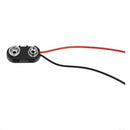 Black Red Long Cable Connection 9V Battery Clips Connector Buckle 5Pcs P7O5