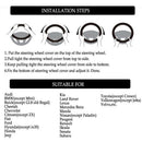 Cute Carbon Fiber Steering Wheel Cover Synthetic Leather Auto Car Steering  T7W6
