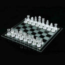32pcs Traditional Glass Chess Board Set Game Frosted Transparent Chessboard Q8G9