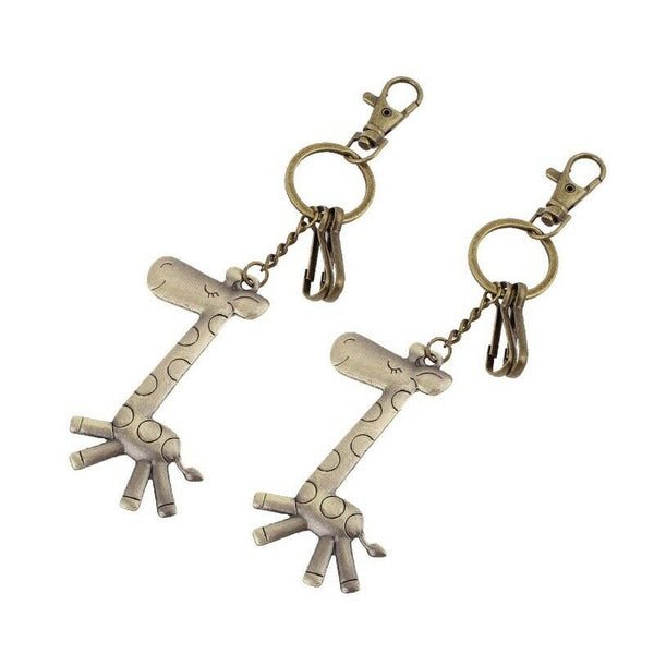 Metal giraffe formed hook strap, key holder bronze tone X4U4