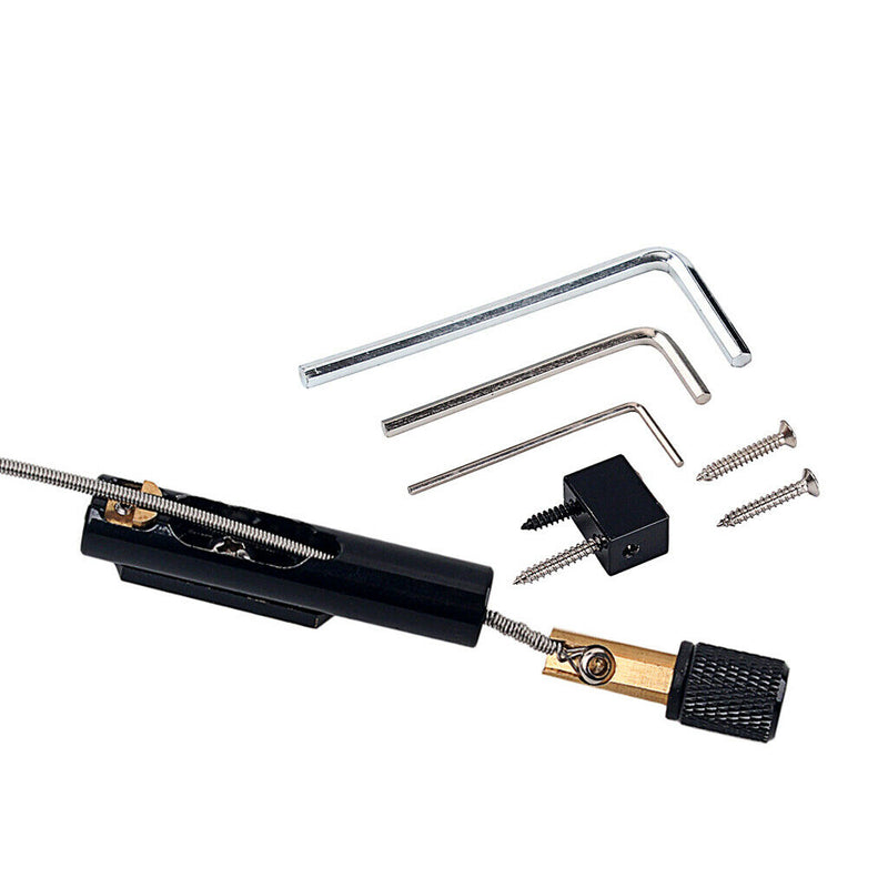 Set of Fixed Guitar Bridge, Tailpiece Nut Bridge 5 Strings Headless + Key +