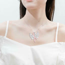 Two-tone of the Angel Heart Knot Necklace Pendant for Women Girls Elegant