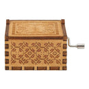Retro Wooden Hand Cranked Music Box Home Crafts Ornaments Children Gifts