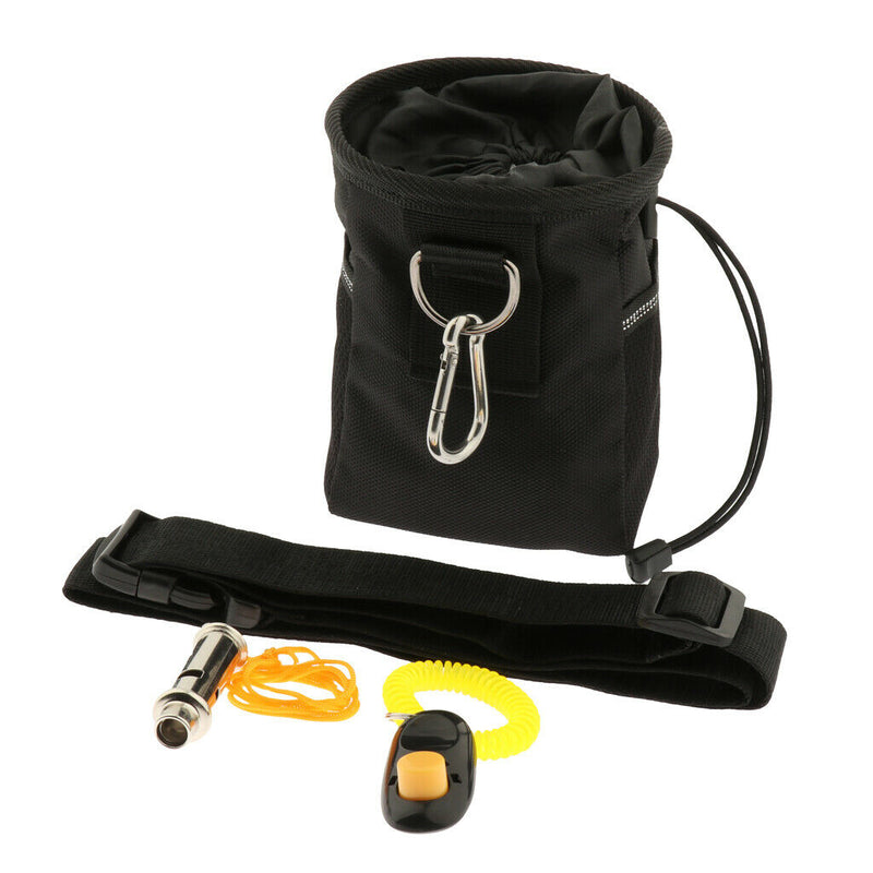 2pcs Dog Treat Bag Pet Training Snack Pouch Dog Walking Feed  Black/Gray