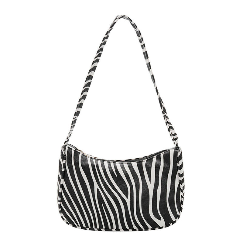 Fashion Zebra Print Women Handbag Tote Small PU Underarm Shoulder Bag (2)