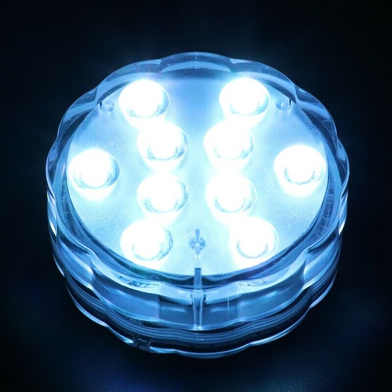 10 LED Lights RGB Submersible Waterproof Wedding Party Light Vase Base Flor L7R4