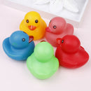 5Pcs/pack cute 7*6cm colorful rubber float squeaky sound duck baby bath toys 3c