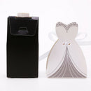 100pcs Bride and Groom Dress Candy Box Tuxedo Ribbon Party Wedding Favors Decor