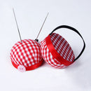 Plaid Grids Needle Sewing Pin Cushion Wrist Strap Tool Button Holder 60 x 30 mm