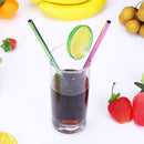 2x Reusable Stainless Steel Metal Drinking Straws +1x Cleaning Brush Home Party