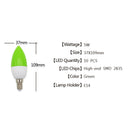 E14 LED color candle tip bulb, color candle light, green F1H8