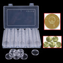 100 Luxury 30mm Clear Round Plastic Coin Capsule Box Holder Storage wish boxBX