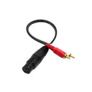 1FT Splitter Patch Y Cable - 1 XLR Female to 2 RCA Male- New