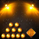 10Pc Amber Yellow Small Round Side Marker lights 3LED Button lamps lor PTC