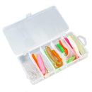 1 Box Fishing Lures T Tail Earthworm Shrimp Soft Bait Jigging Set Tackle