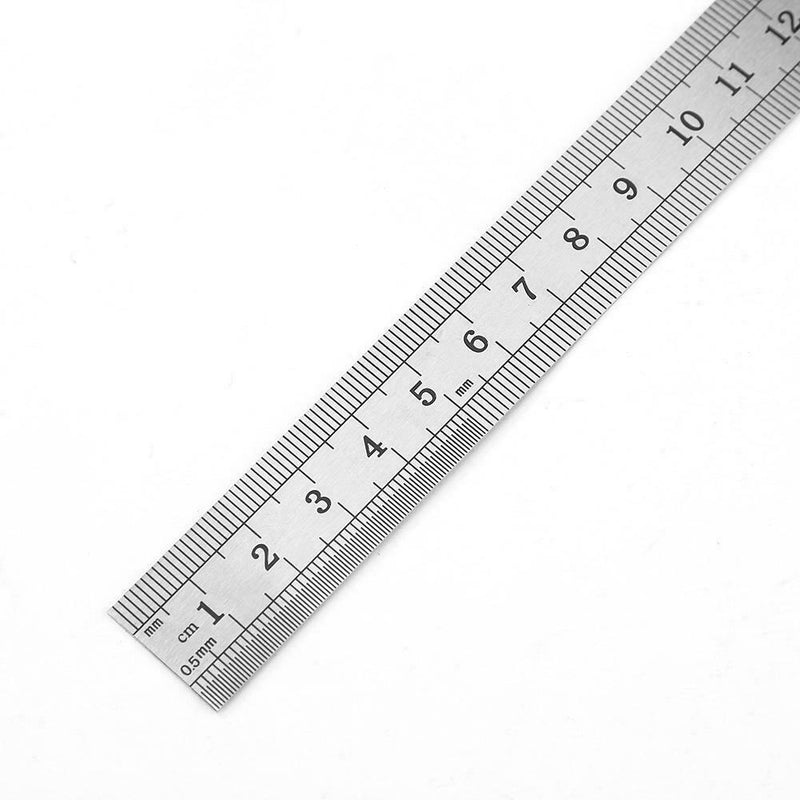 Stainless Steel Metal Straight Ruler Double Sided Measuring Tool (150mm) A