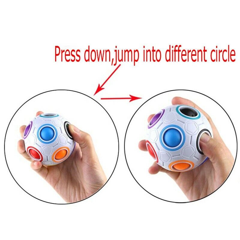 Creative Magic Spherical Speed Rainbow Puzzles Ball Football Kids Education Y7H2