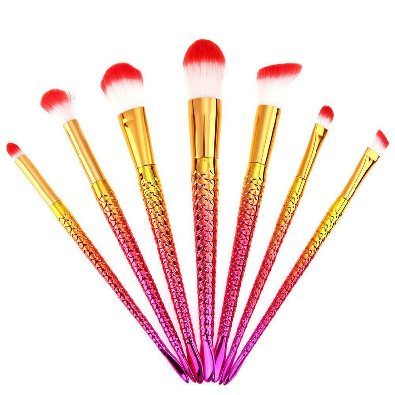 7pcs Makeup Foundation Eyebrow Eyeliner Blush Cosmetic Concealer Brushes A