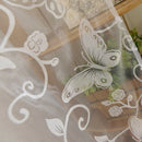 Flocking Butterfly Transparent Curtain Window Tulle Splitter White 100 x 20 T4M7