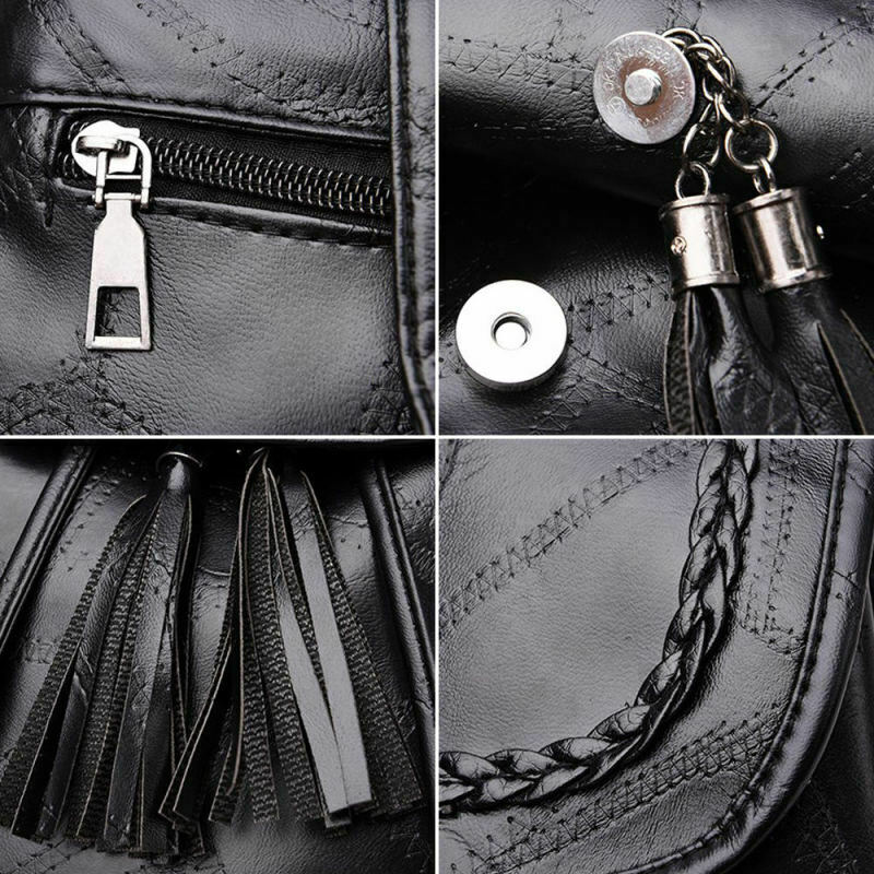 Women & Girl Tassel Shoulder Bag Faux Leather Backpack Travel Backpack Bag VJF