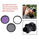 3pcs 58mm UV CPL FLD Filter Kit Polarizer Fluorescent Filter for Camera